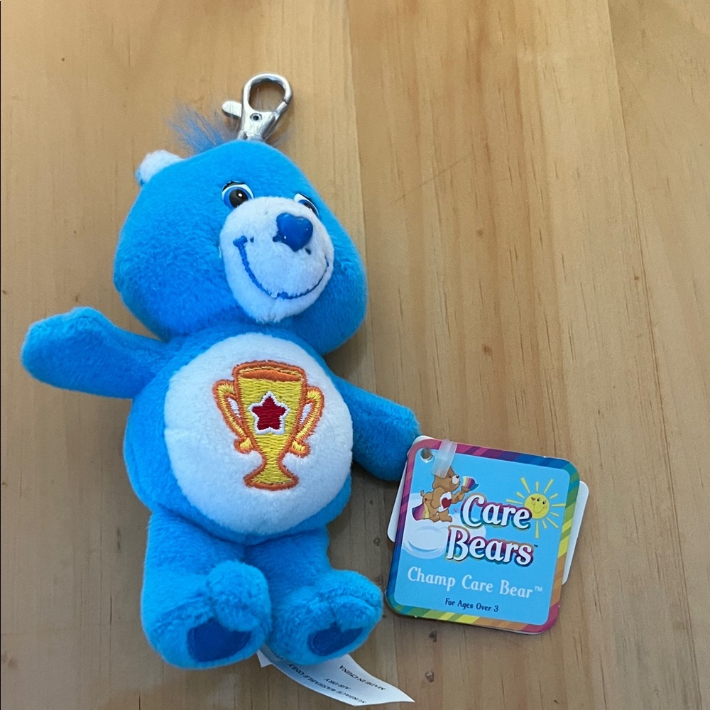 Care Bears Champ Bear Keychain - Blue